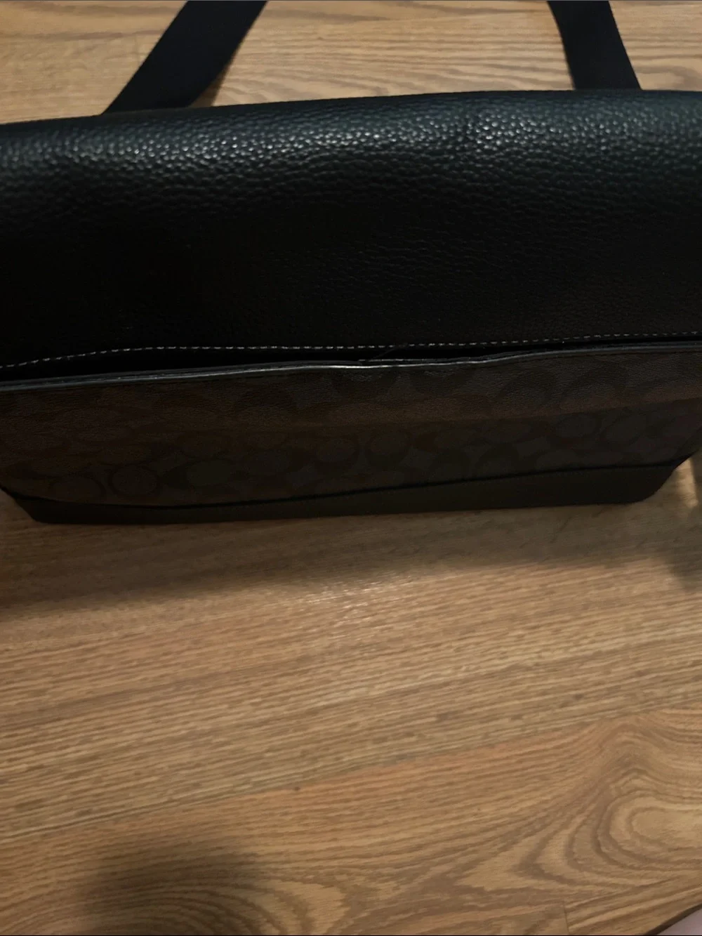 Coach Men's Gray/Black Signature Canvas Messenger Bag